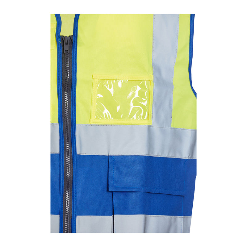 Blackrock Hi-Vis Premium Sleeveless Vest/Waistcoat - Yellow/Blue size 3XL