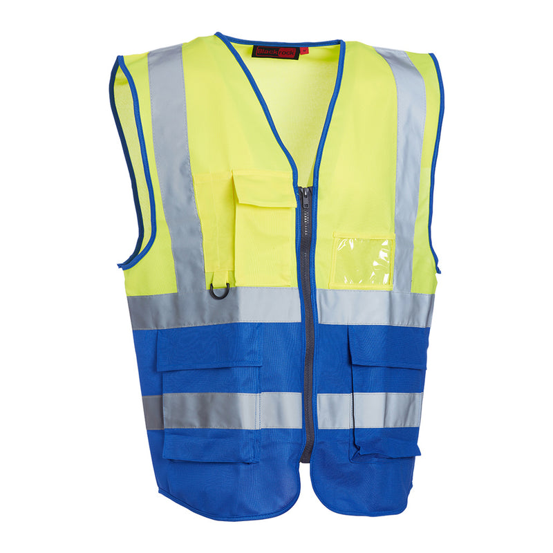 Blackrock Hi-Vis Premium Sleeveless Vest/Waistcoat - Yellow/Blue size 6XL