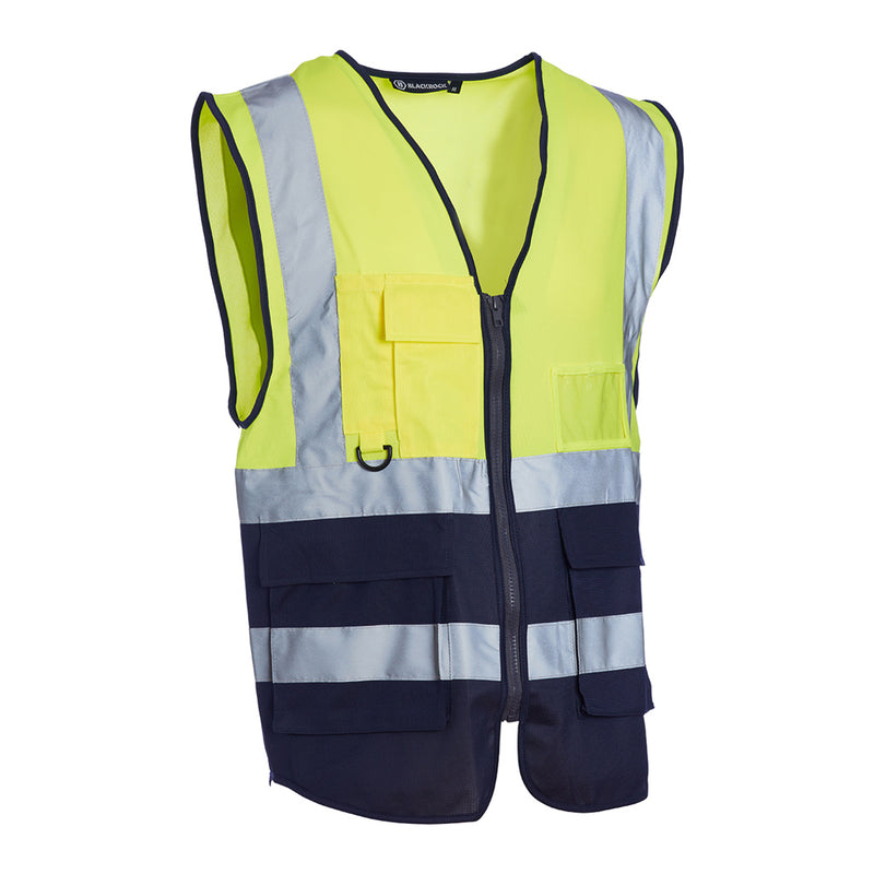 Blackrock Hi-Vis Premium Sleeveless Vest/Waistcoat - Yellow/Navy size S