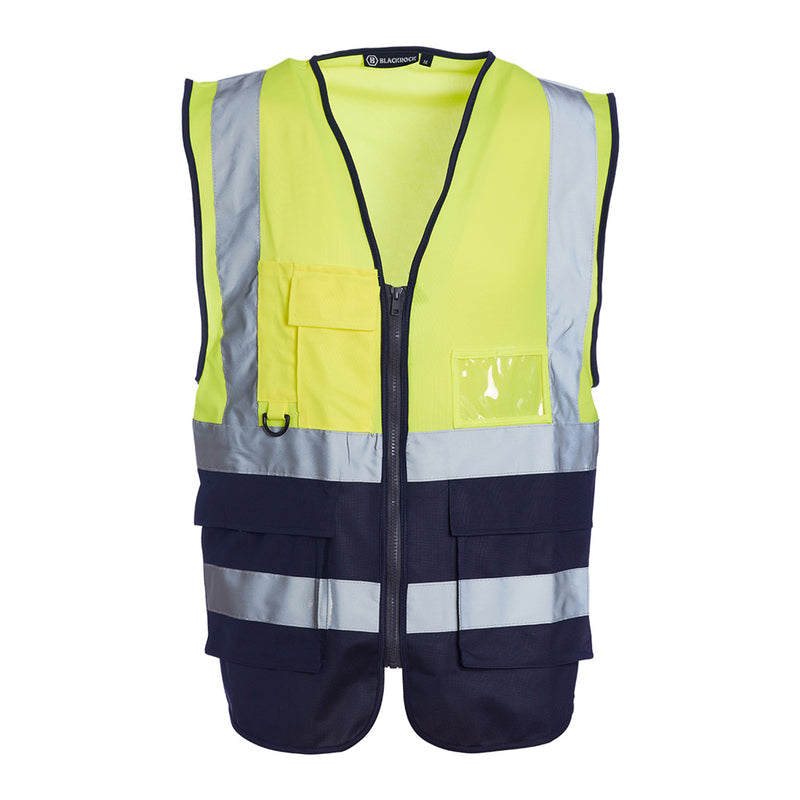 Blackrock Hi-Vis Premium Sleeveless Vest/Waistcoat - Yellow/Navy size 4XL