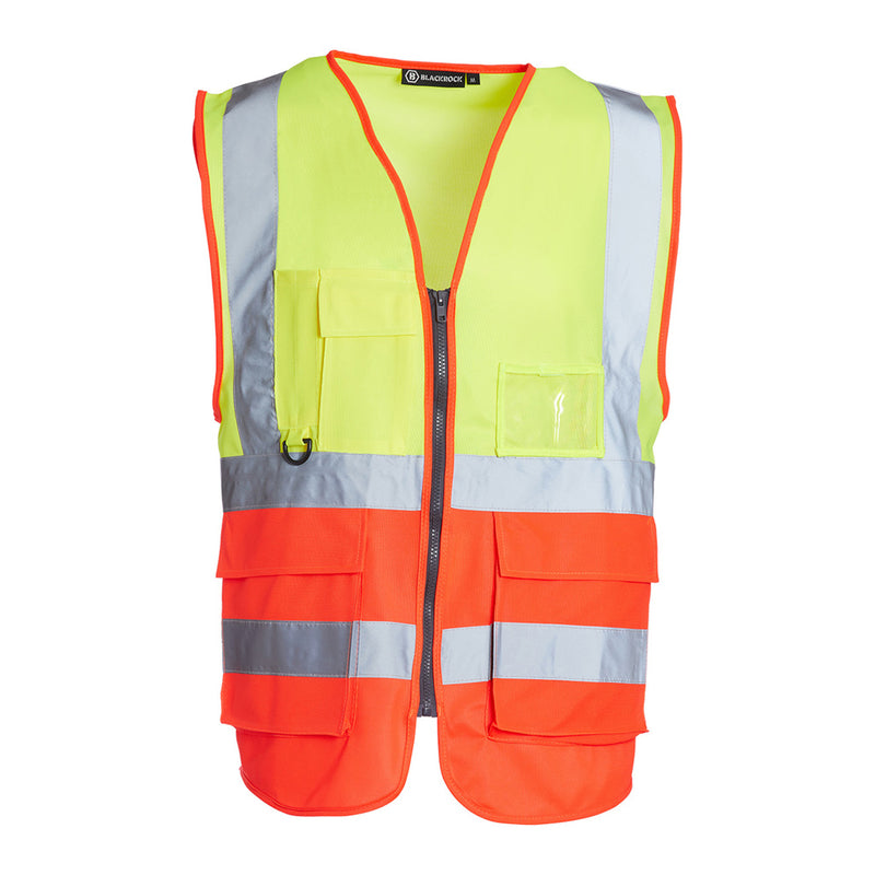 Blackrock Hi-Vis Premium Sleeveless Vest/Waistcoat - Yellow/Red size S