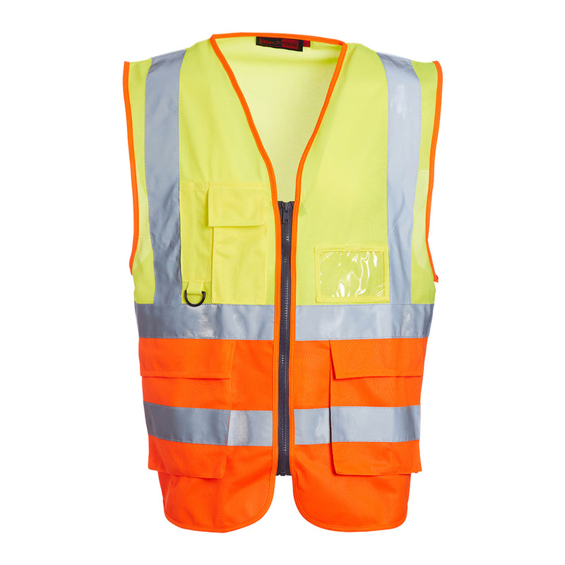 Blackrock Hi-Vis Premium Sleeveless Vest/Waistcoat - Yellow/Orange size S