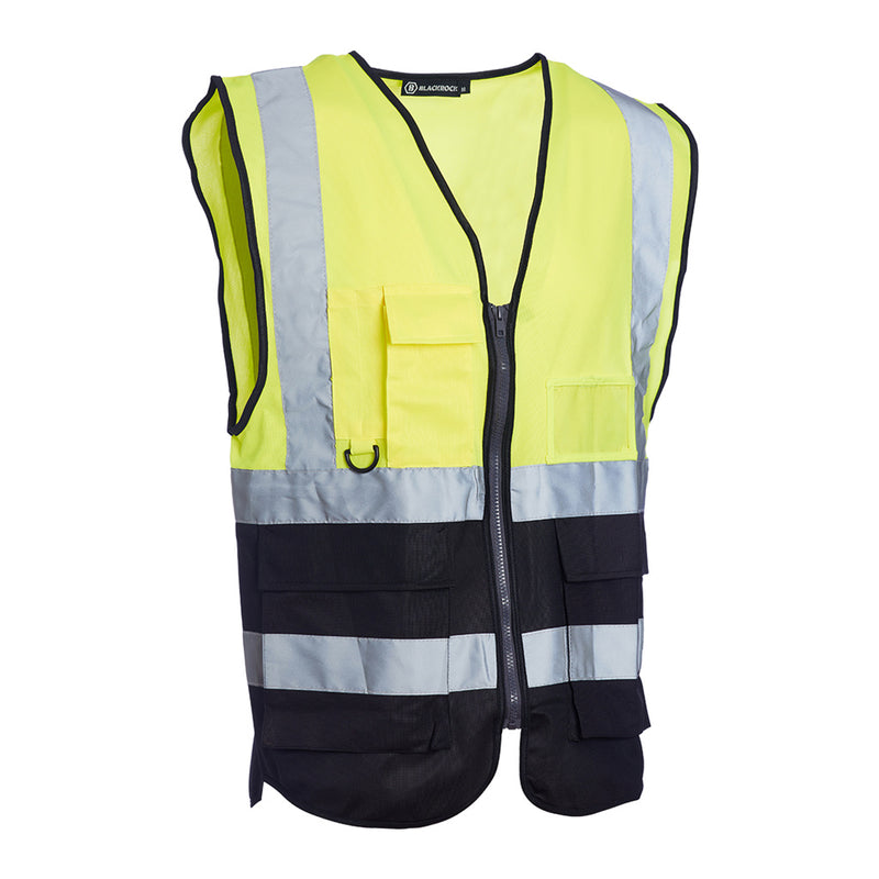 Blackrock Hi-Vis Premium Sleeveless Vest/Waistcoat - Yellow/Black size S