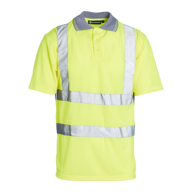 Blackrock Hi-Vis Polo Shirt Short Sleeve - Yellow size M