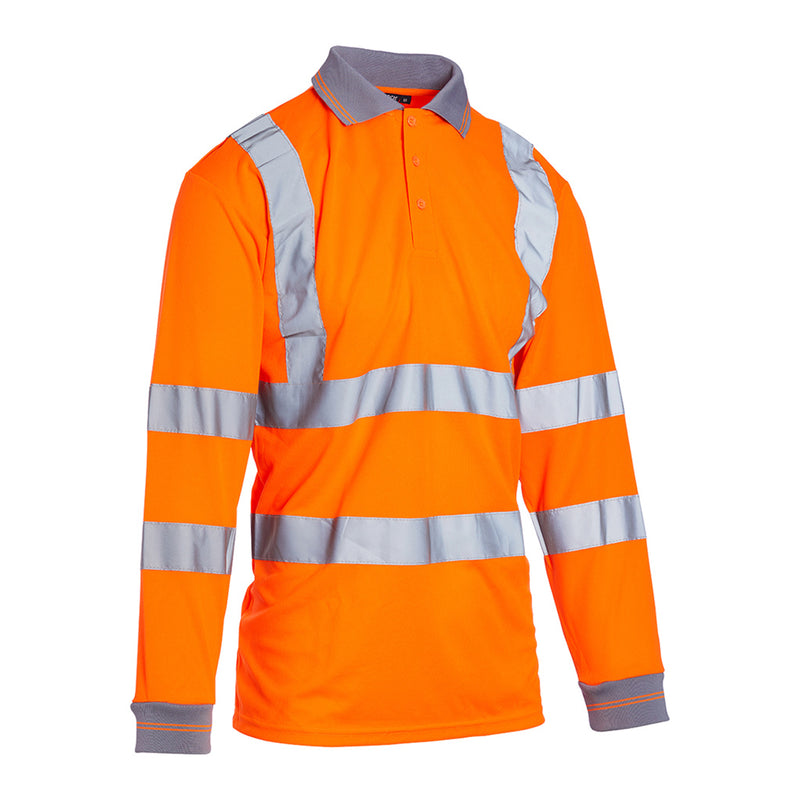 Blackrock Hi-Vis Polo Shirt Long Sleeve - Orange size 4XL