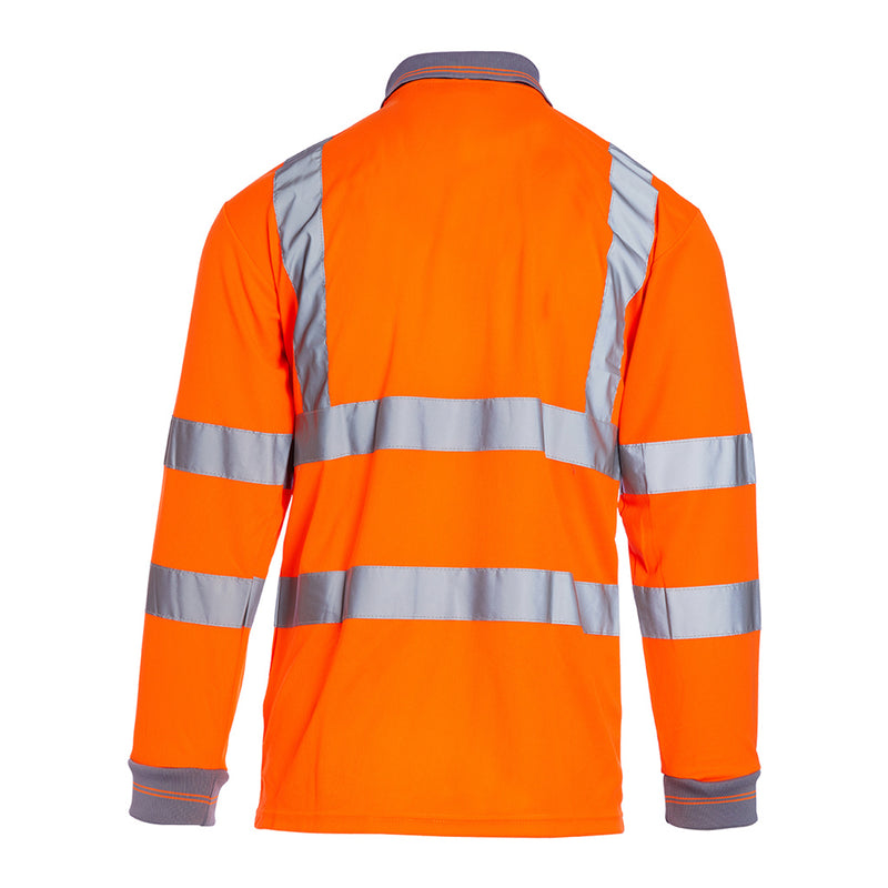 Blackrock Hi-Vis Polo Shirt Long Sleeve - Orange size 4XL