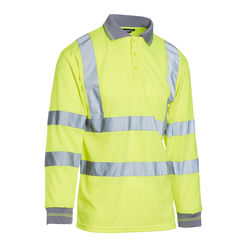 Blackrock Hi-Vis Polo Shirt Long Sleeve - Yellow size L