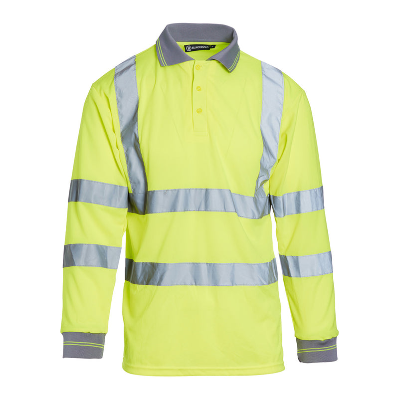 Blackrock Hi-Vis Polo Shirt Long Sleeve - Yellow size 3XL