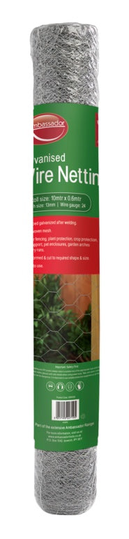 Ambassador Galvanised Wire Netting 5m x 0.9m x 25mm