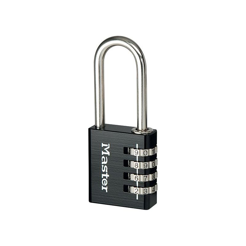 Master Lock Black Finish 40mm 4-Digit Combination Padlock - 51mm Shackle Master Lock - RockBottom Northampton