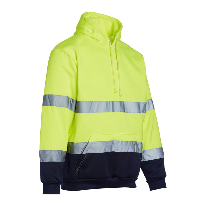 Blackrock Hi-Vis Hooded Sweatshirt - Yellow/Navy size 5XL