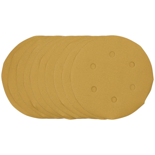 Draper Gold Sanding Discs with Hook & Loop, 150mm, 400 Grit (Pack of 10) 64282 Draper - Town Tools 
