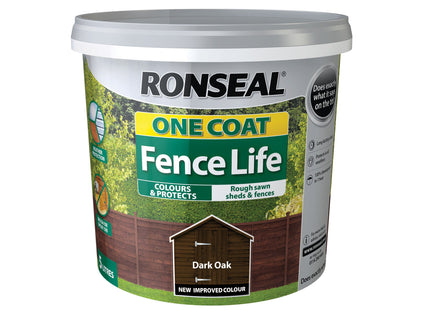 Ronseal 5L One Coat Fence Dark Oak