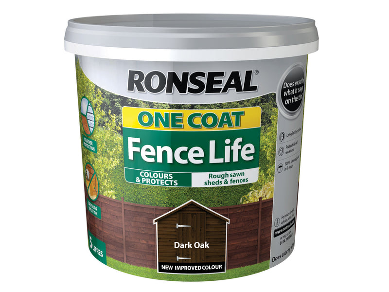 Ronseal 5L One Coat Fence Dark Oak