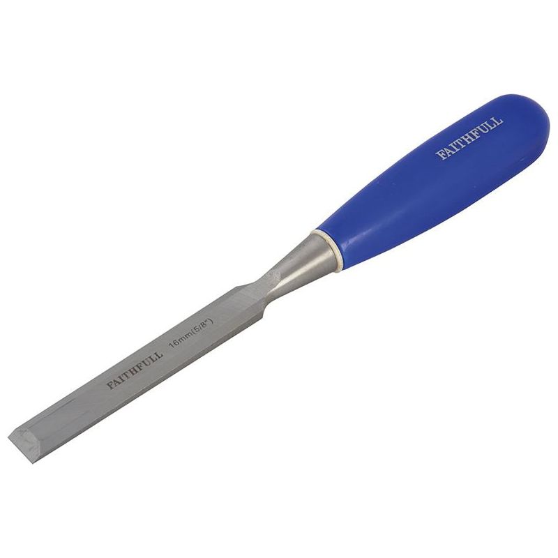 Faithfull Bevel Edge Chisel Blue Grip 16mm (5/8in) Faithfull - RockBottom Northampton