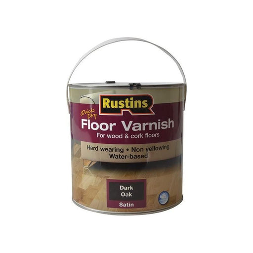 Rustins Quick Dry Coloured Floor Varnish Dark Oak 2.5 litre Rustins - RockBottom Nothampton