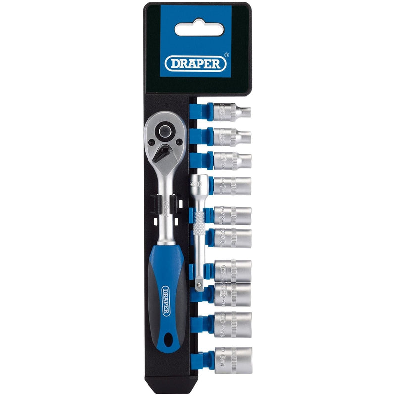 Draper Metric Socket and Ratchet Set, 1/4" Sq. Dr. (12 Piece) 16369 Draper - Town Tools 