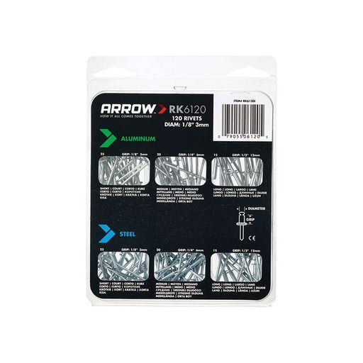 Arrow RK6120 Multi Rivet Pack (120) Arrow - RockBottom Northampton 