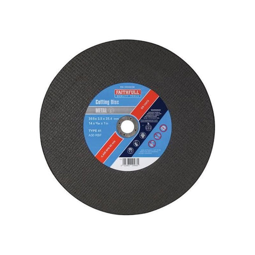 Faithfull Metal Cut Off Disc 355 x 3.5 x 25.4mm Faithfull - RockBottom Northampton