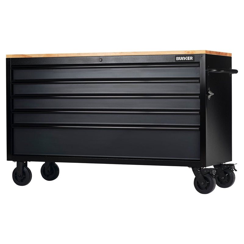 Draper Bunker 5 Drawer Workbench Roller Tool Cabinet, 61", Grey Draper - Town Tools