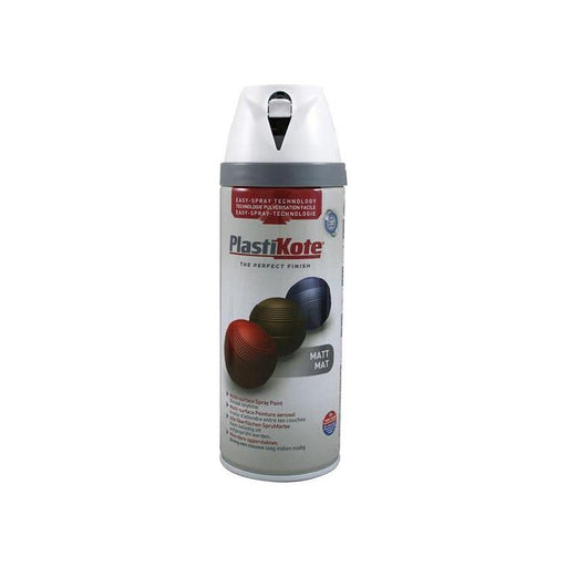 Plastikote Twist & Spray Matt Pure Brilliant White 400ml PlastiKote - RockBottom Nothampton