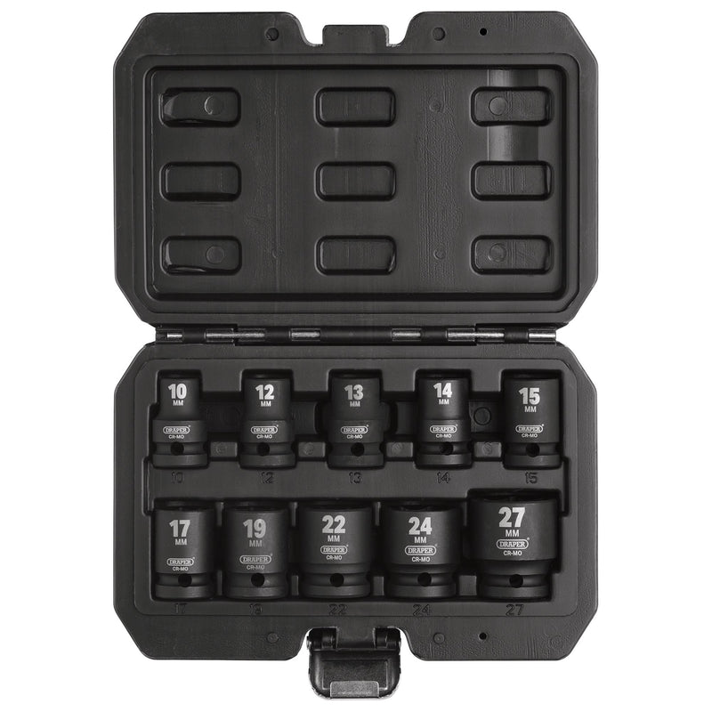 Draper 83092 Draper HI-TORQ® Metric Impact Socket Set, 1/2" Sq. Dr. (10 Piece)