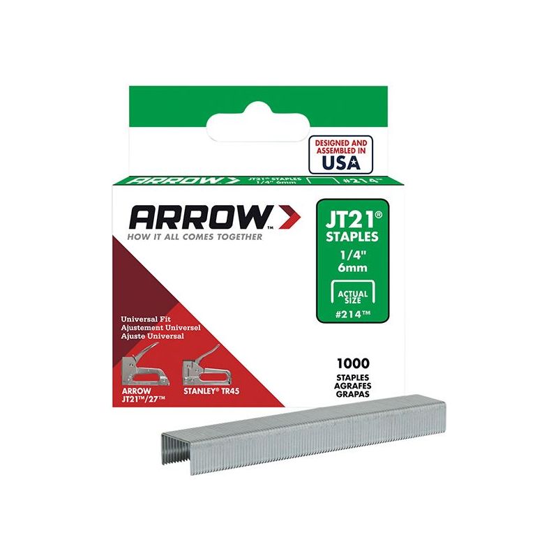 Arrow JT21 T27 Staples 6mm (1/4in) (Box 1000) Arrow - RockBottom Northampton 