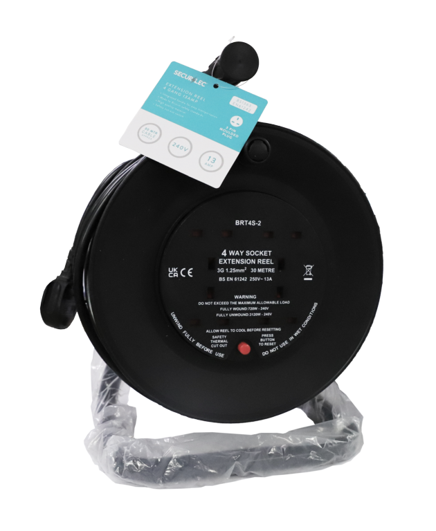 Securlec 4 Gang Extension Reel 30m /13A