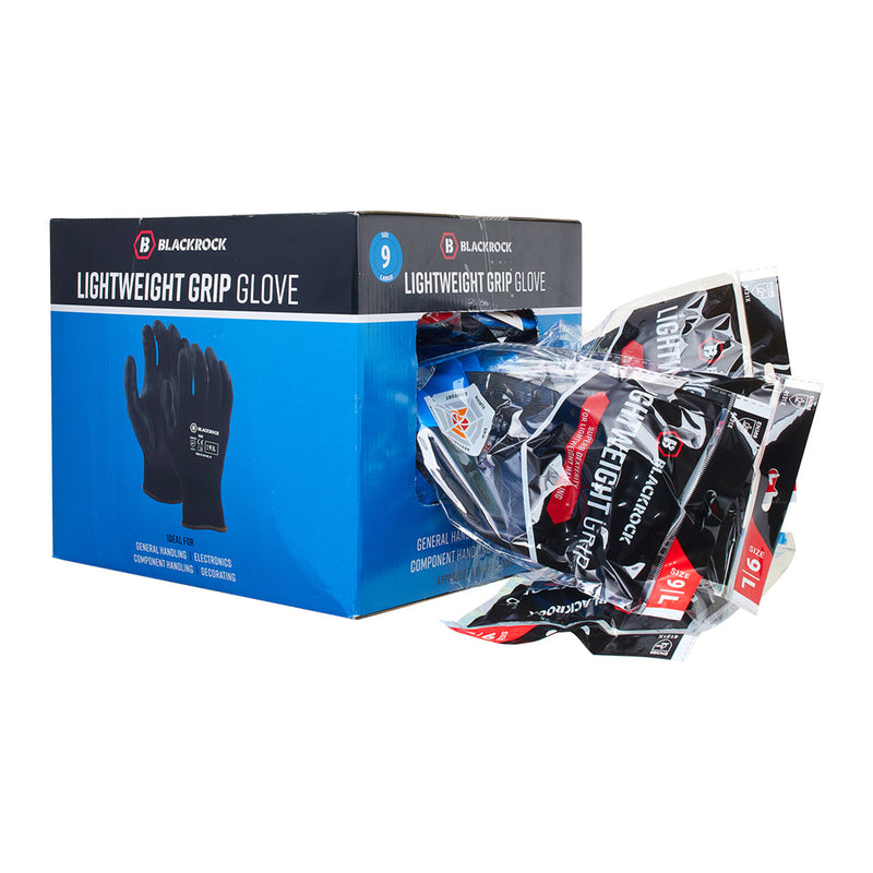 Blackrock Lightweight PU Gripper Gloves Box 48 Pairs - size 10/XL