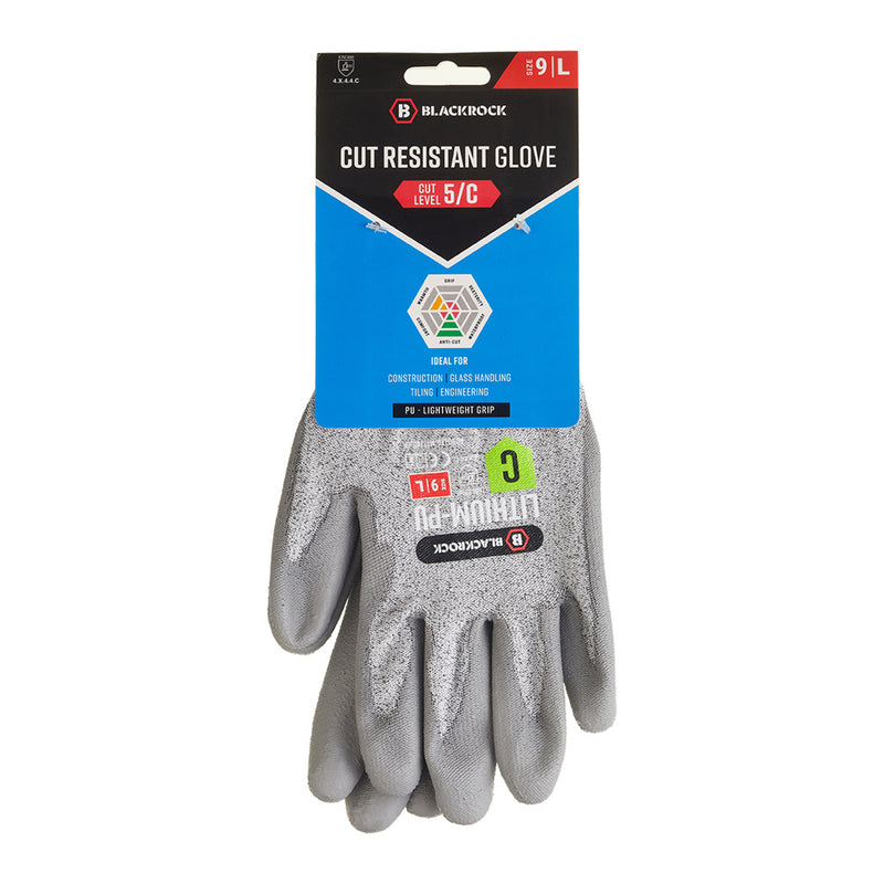 Blackrock Lithium-PU Cut Resistant Gloves Pair (carded) - size 9/M