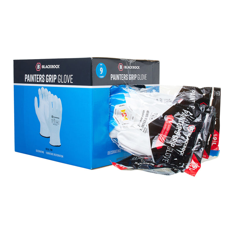Blackrock Painter's Lightweight PU Gripper Gloves Box 48 Pairs - size 9/L