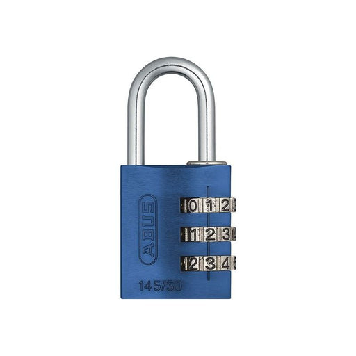 Abus Mechanical 145/30 30mm Aluminium Combination Padlock Blue 46577 ABUS Mechanical - NorthantsTrade Northampton 
