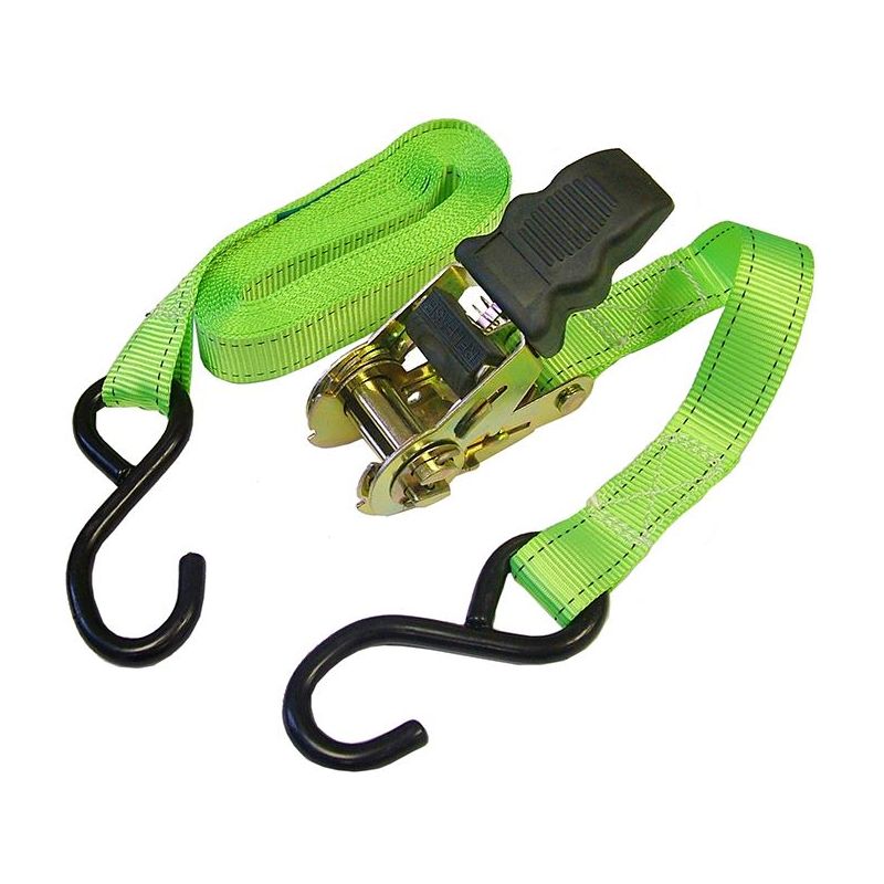 Faithfull Ratchet Tie-Downs S-Hook 5m x 25mm Breaking Strain 600kg/daN 2 Piece Faithfull - RockBottom Northampton