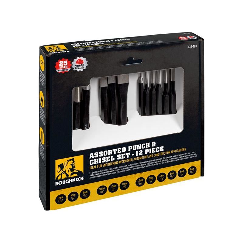 Roughneck Punch & Chisel Set 12 Piece Roughneck - RockBottom Nothampton