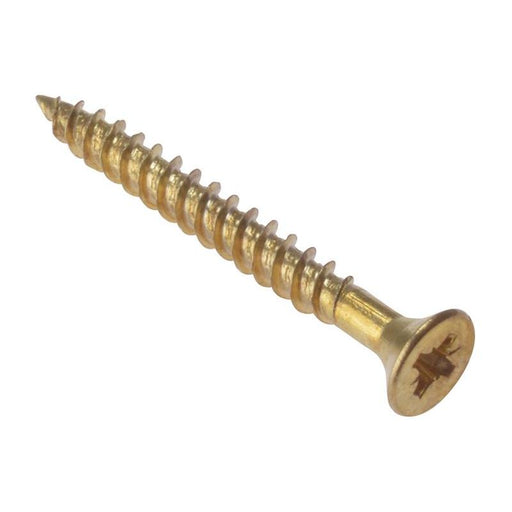 Forgefix General Purpose Pozi Compatible Screw CSK TT Electro Brass 1.1/2in x 8 Box 200 ForgeFix - RockBottom Northampton