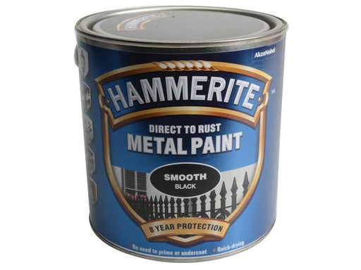 Hammerite Direct to Rust Smooth Finish Metal Paint Black 2.5 Litre Hammerite - RockBottom Northampton