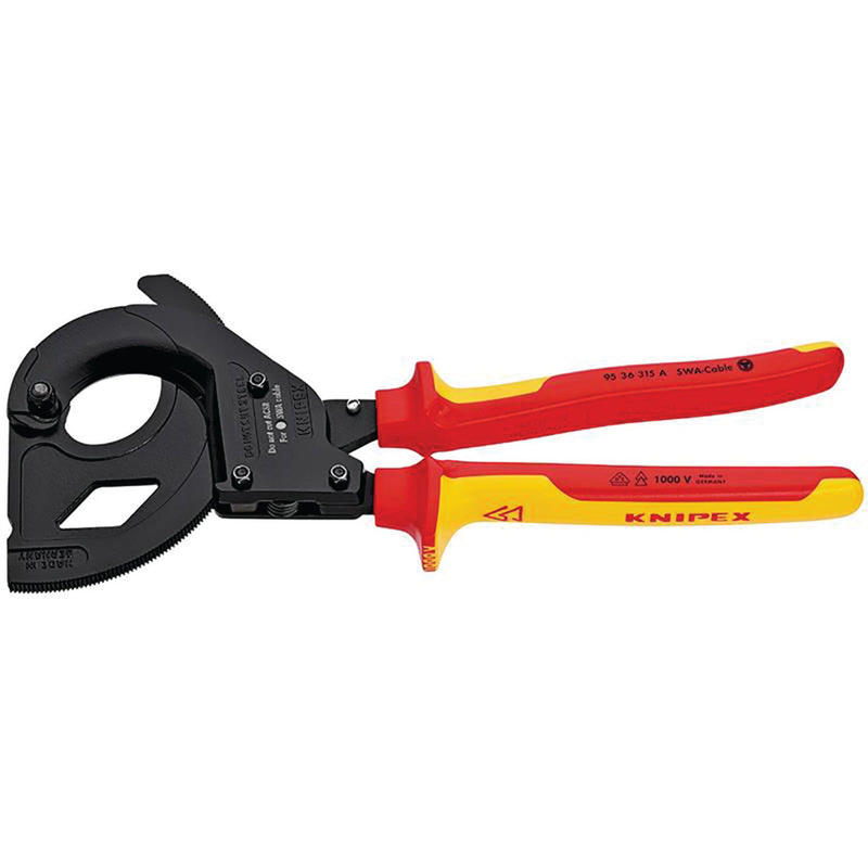Draper 85552 KNIPEX 95 36 315 A VDE Cable Cutter, Ratchet Action for SWA Cables, 315mm