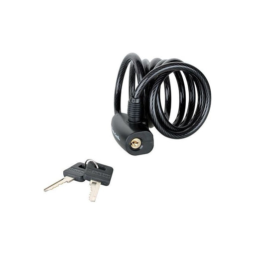 Master Lock Black Self Coiling Keyed Cable 1.8m x 8mm Master Lock - RockBottom Northampton