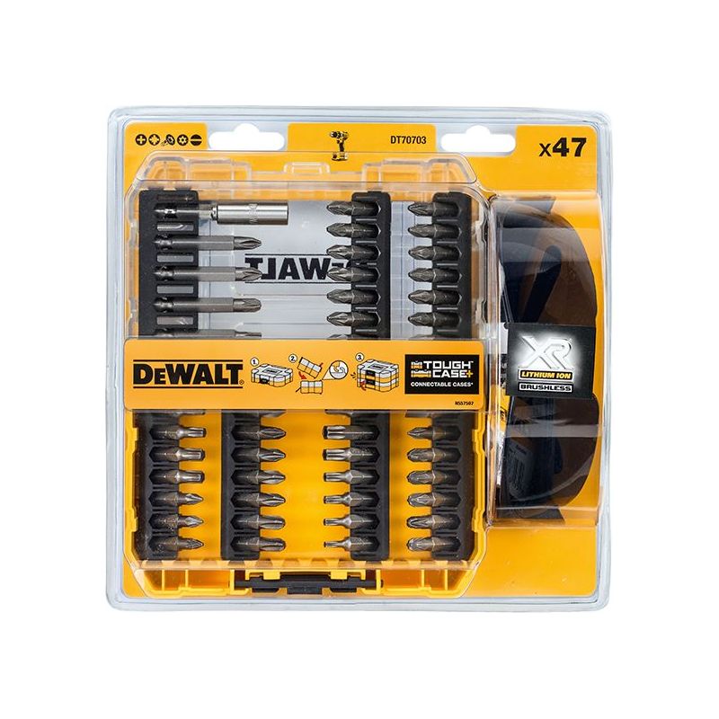 Dewalt Power Tools DT70703 Screwdriving Set, 47 Piece + Safety Glasses DeWALT Power Tools - RockBottom Northampton