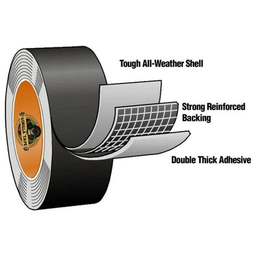 Gorilla Glue Gorilla Tape® 48mm x 32m Black Gorilla Glue - RockBottom Northampton