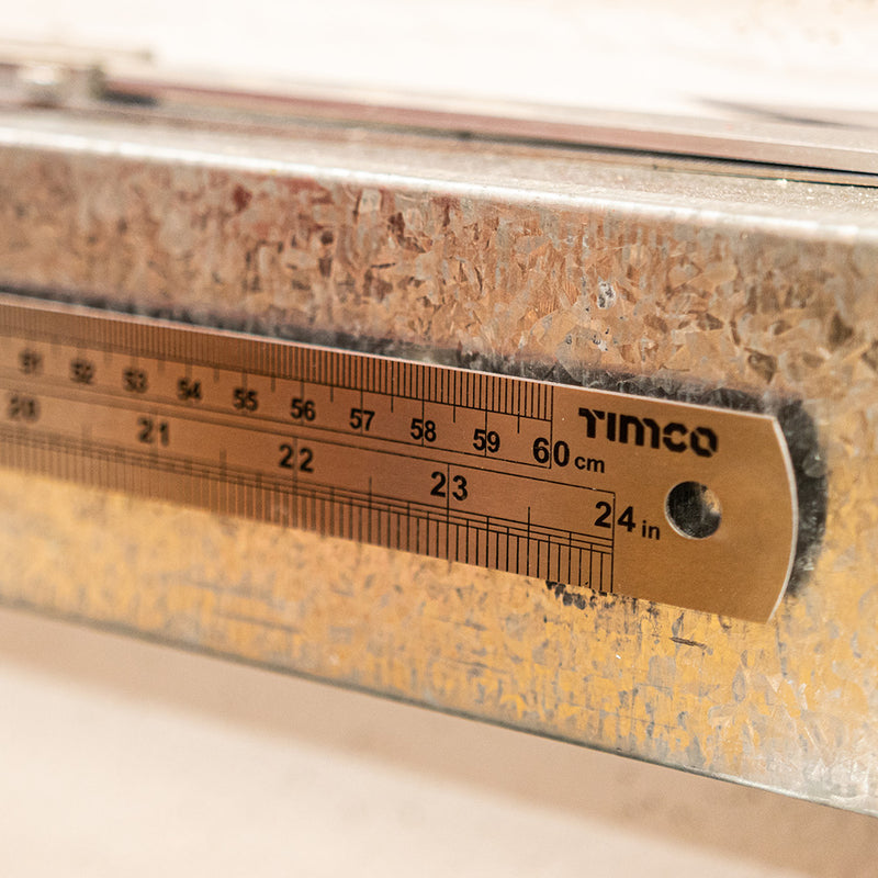 TIMCO Steel Ruler, Engineers Stainless Steel Rule, Precision Measuring Ruler - / 24"