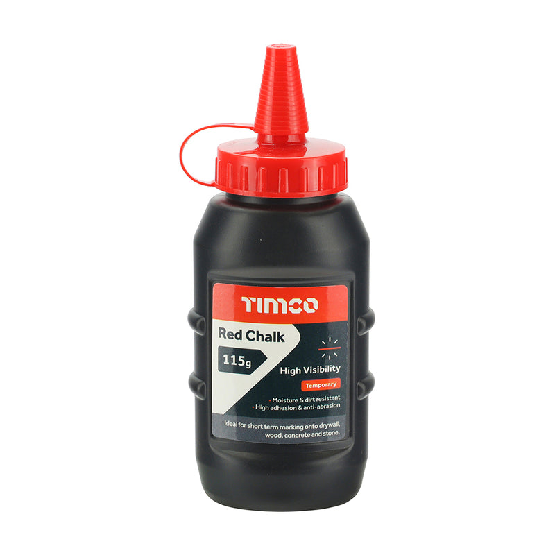 TIMCO Chalk Line Set, Builders String Line, Surveyors Marker, Red Powder