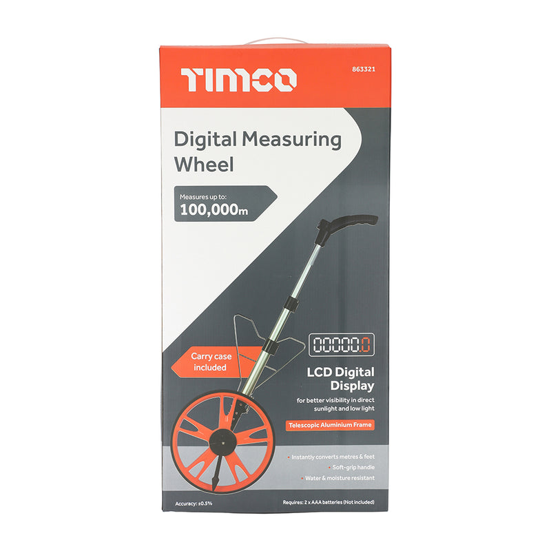 TIMCO Digital Measuring Wheel, Precision Foldable Surveyor Wheel with Storage Bag 0