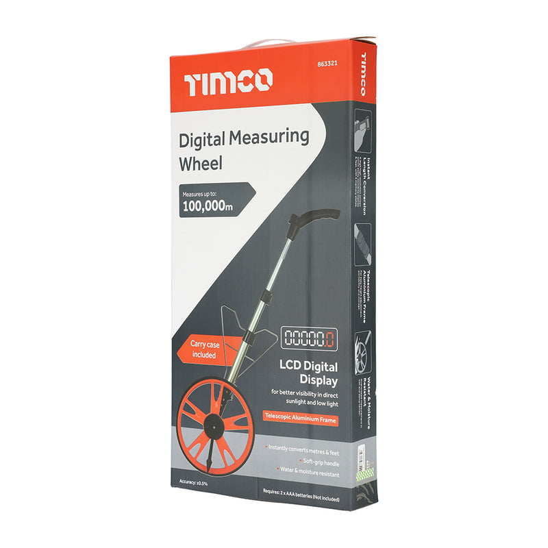 TIMCO Digital Measuring Wheel, Precision Foldable Surveyor Wheel with Storage Bag 0