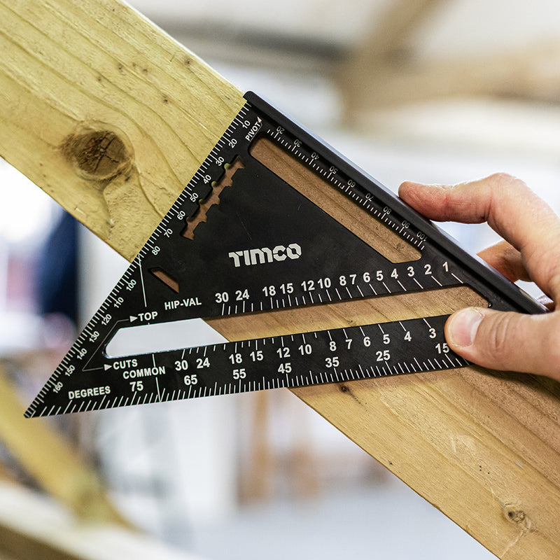 TIMCO Rafter Square, Triangular Roofing Square, Presicion Roofing Measuring Tool, Aluminium Rafter Square