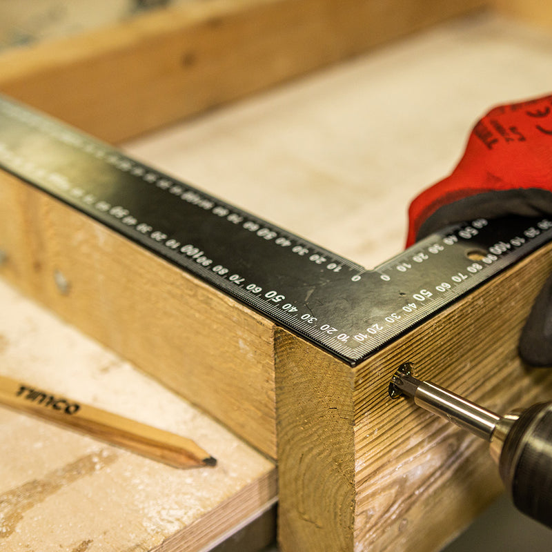 TIMCO Framing Square, Carpenters Square, L Shaped 90 Degree Square, Double Sided Right Angle Square