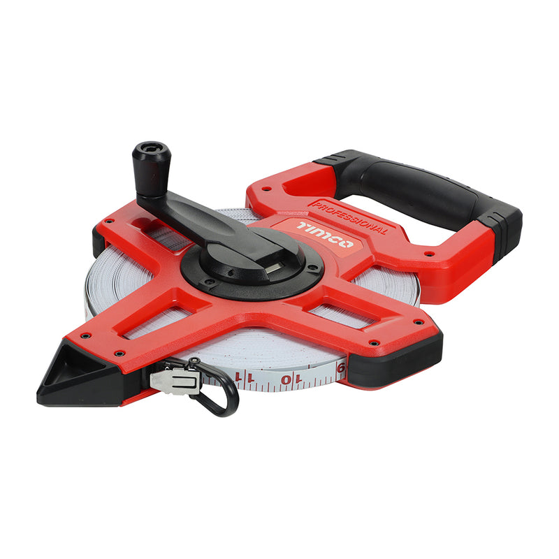 TIMCO Open Reel Long Tape Measure, Surveyors Fibreglass