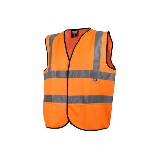 Scan Hi-Vis Waistcoat Orange - XL (48in) Scan - RockBottom Nothampton