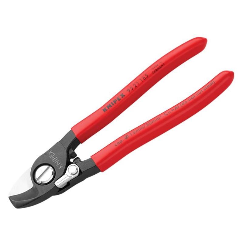 Knipex Cable Shears PVC Grip with Return Spring 165mm Knipex - RockBottom Northampton