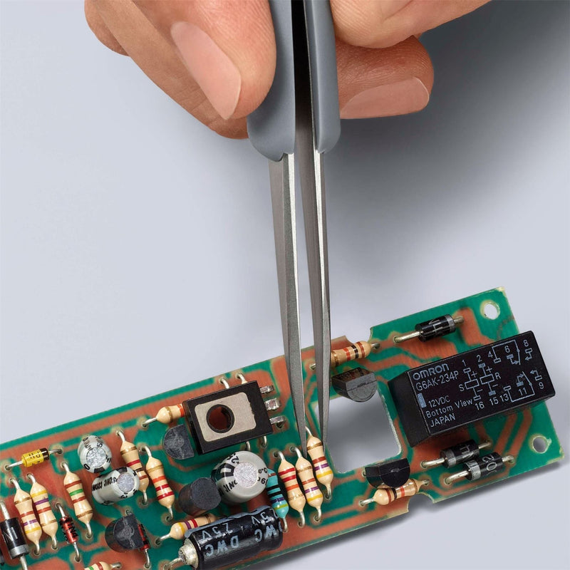 Draper Knipex 92 21 14 ESD Precision Tweezers with rubber handles ESD, 130mm Draper - Town Tools